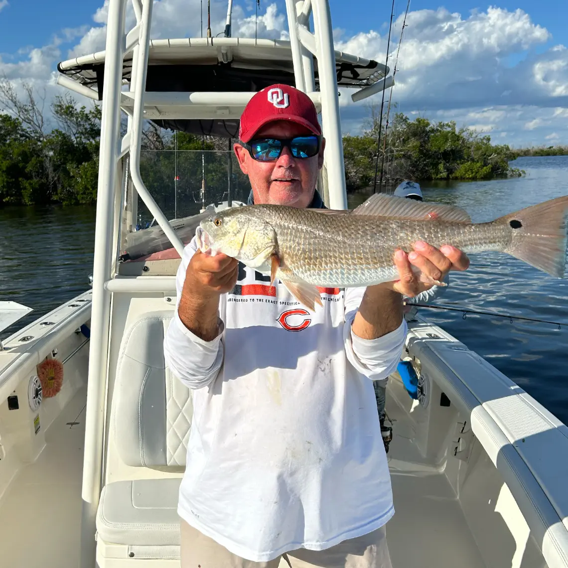 Angler showing off a redfish caught near Turtle Bay, Florida